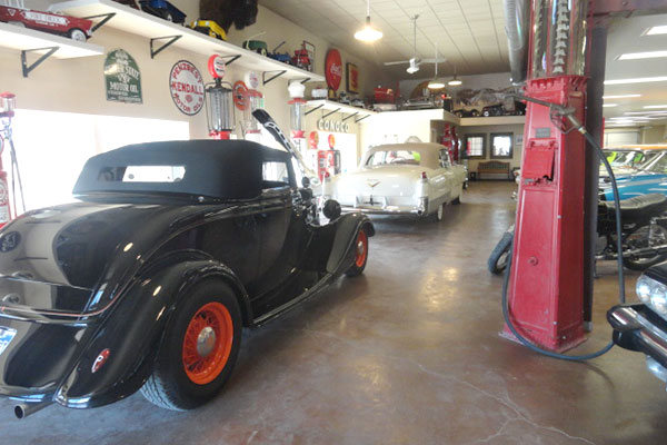 Pikes Peak Motor Co. antique cars on display at A-1 Auto and Truck Recyclers near Penrose, CO